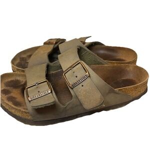 Birkenstock Arizona Leather Sandals Women's Size 40 Usa 9 9.5 Buckle Straps READ